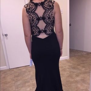 Sherri hill black beaded mermaid dress